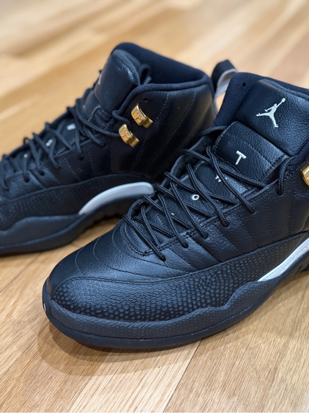 Jordan Black and Gold High-Top Basketball Sneakers